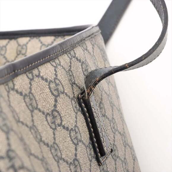 Gucci GG Supreme 211137 Leather Tote Bag Shoulder Navy Men's - Picture 12 of 14